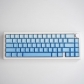 Mist Blue 104+25 Gradient Blue Full PBT Dip-dye Keycaps Set Side Legends Doubleshot Backlit OEM Profile for Cherry MX Mechanical Keyboard